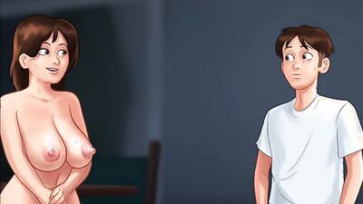 Summertime Saga: My MILF Stepmom with Massive Tits and Ass Craves for My Giant Dick