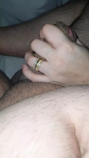 Step son dick in erection get a handjob from step mom