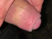 Close up glans with precum and cumshot - Twink huge cock