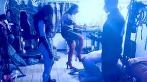 Ballbusting initialization - head in the toilet box - Zeida BDSM Queen of Transylvania
