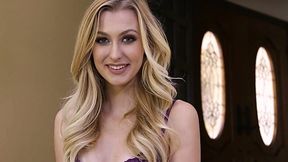 Tempting blonde Alexa Grace swallows big dick deepthroat and enjoys eating sperm