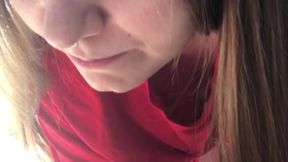 Russian amateur Lovessie Mur gives a deep POV blowjob on big cock
