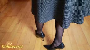 High Heels on Wooden Floor - Sharp Heel Clicks &amp; Slow Walking Asmr