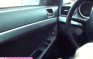 Superb teen denisa gives bj in car