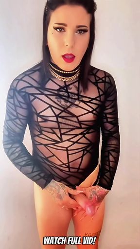 Trans girl masturbates and enjoys a lot