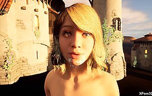 3D Porn Facial teen JOI cum on my face Teaser Deepthroat Facefuck Gagging