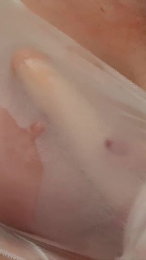 Big Tits Oiled and Dildo Fuck and Nipple