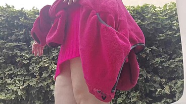 Your beautiful Italian stepmother wears wet diapers in public garden