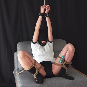 Girl in Bloomers, Restrained in an M-shape and Left Alone.