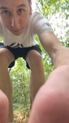 Public teen pisses off amateur jerk