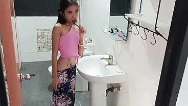 Asian babyface rimming and face sitting after toothbrush and proper fingering