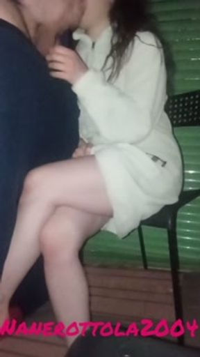 I take it in my mouth outside on the balcony and I'm watered like a flower