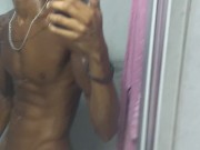 Horny cumshot after gym