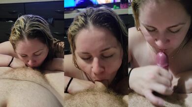 Gave step dad a blow job for Christmas