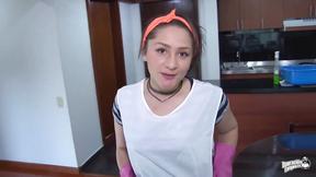 ”Latin Cleaning Lady Valeria Cardozo Rides Prick Hard”