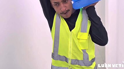 I went to drop off water at the dude's crib. He cut me some slack, so I bent him over and munched his asshole