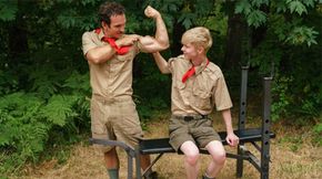 Scout Leader Greg McKeon Helps Skinny Twink Boy Work On His Indurance Outdoors