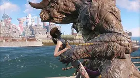 Ellie Impaled by Deathclaws Giant Shaft in Feral Desert Rendezvous