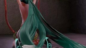 hatsune miku insect hentai vocaloid bondage doggy style creampie mmd 3d clear blue hair