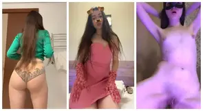 TikTok Compilation Part 3: Brunette Dancing Without Lingerie &mdash;  Short Dress Without Panties &mdash;  Stockings &mdash;  Thong &mdash;  Striptease