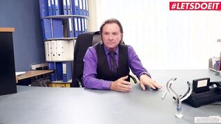 #LETSDOEIT - (Scarlett Scott, Huge George) German Office Cutie Sex