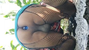 Desi Sissy Crossdresser Solo Action In The Farm With Buttplug