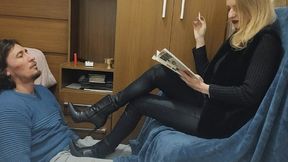 #302 - Ignored under black boots while smoking!