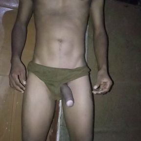 Indian teen boy wearing mom underwear