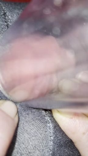 Vacuum cleaner sucks my clit in a clear tube