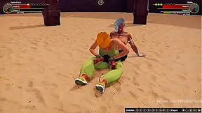 Karen Krush Battles Diabla Bare in Steamy Naked Fighter 3D Rumble