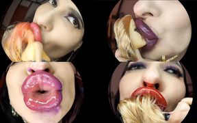 Super Huge Lips Teasing and Kissing