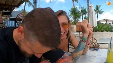 Polish couple takes their rough anal play outdoors from patio to balcony