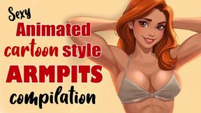 Sexy Animated women showing their smooth armpits