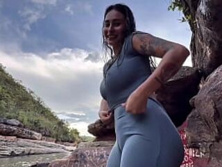 Wild sex with a follower I discovered in the river where I was bathing
