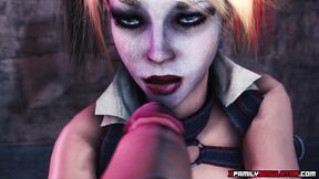 Nasty evil Harley Quinn made love deeply by Batman