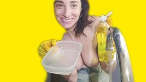 Washing dishes