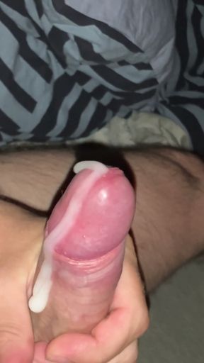 Man wears green open crotch panties and masturbates to a massive toe curling orgasm   Clip 1