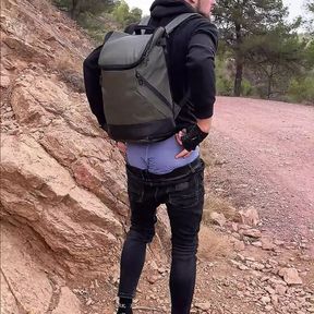 going down a small mountain, showing my little ass. But the dick is big and works like a charm