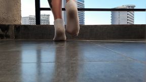 The fetish of dirty white socks. Dominatrix Nika gets her white socks dirty on purpose for a dirty slave boy.