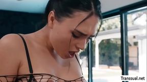 Horny Goth MILF and hes TS friend fucked by perv