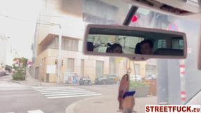 Horny Couple offers Creampie to taxi driver for a wild ride in public