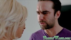 Busty Step-Mom Licks Step-Son's Throbber & Gets It Deep Inside