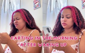 Chubby Gassy Girl Morning Toilet Farts Natural Gassy Moment