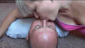 she sucks licks him nose very passionately FL