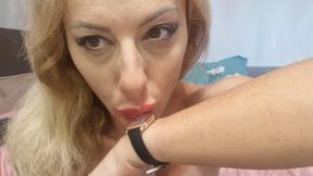 4k wrist watch fetish, kissing and licking watch