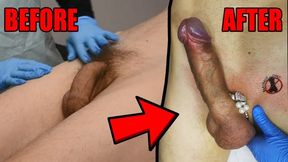 Dick Wax Depilation by Cute Esthetician. BEFORE and AFTER