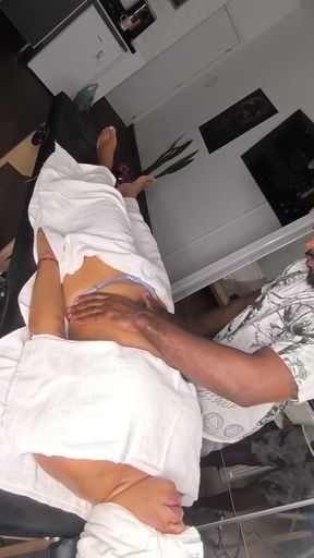 Part 2 Ebony Massaging Wife Released by Gentle Cuckold