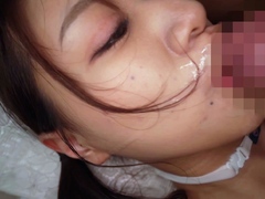 Japanese blowjob sucking small cock cumshot