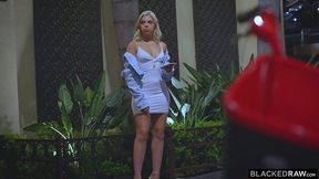 Petite blonde gets railed by an older black guy in a hotel room