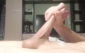Guy in White Shorts Jerks off His Dick, Drains His Sweet Cum